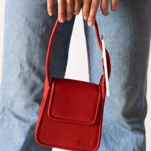 Red Leather edas yshaia bag